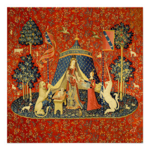 Poster Tapisserie Médiévale de la Dame et la Licorne : Ar
