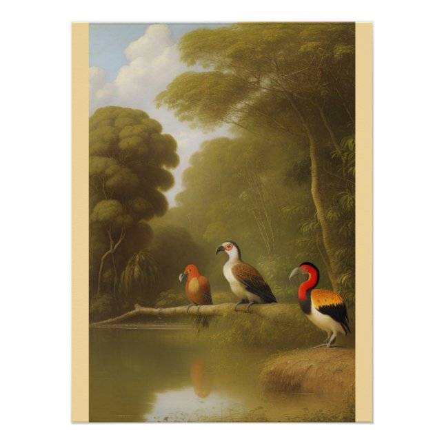 Poster Tapisserie murale en bois (Devant)