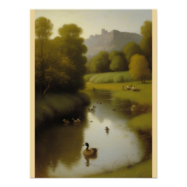 Poster Tapisserie murale en bois (Devant)