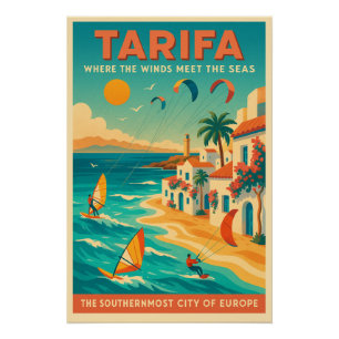 Poster Tarifa, Espagne : La limite méridionale de l'Europ