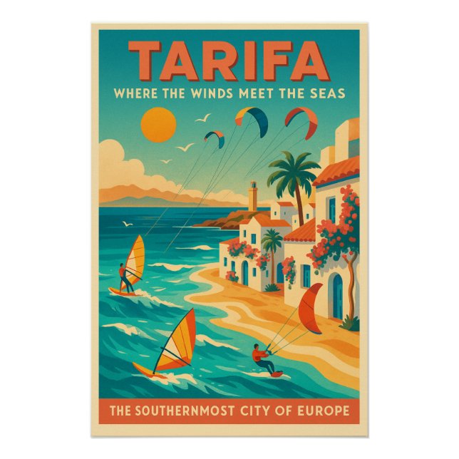 Poster Tarifa, Espagne : La limite méridionale de l'Europ (Devant)