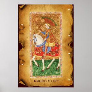 POSTER TAROTES DE RENAISSANCE ANTIQUE / CHEVALIER DES COU