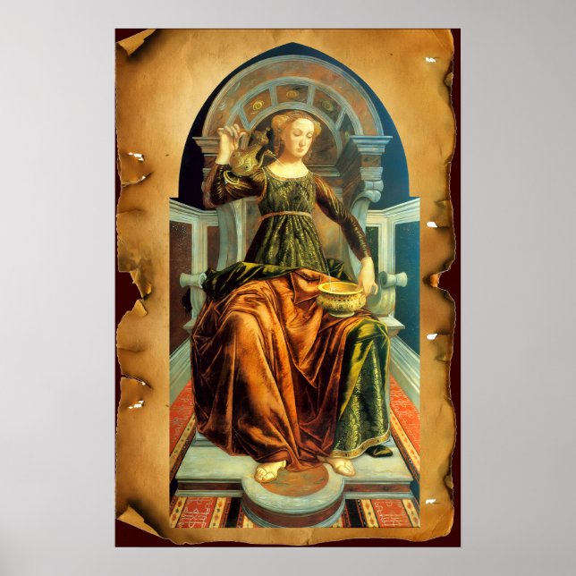 POSTER TAROTS DE RENAISSANCE ANTIQUE 14 / TEMPÉRANCE (Devant)