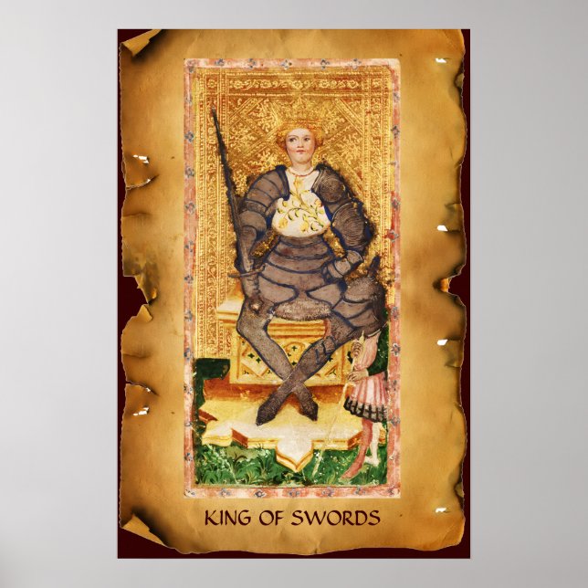POSTER TAROTS DE RENAISSANCE ANTIQUE / ROI DES ÉPÈRES (Devant)