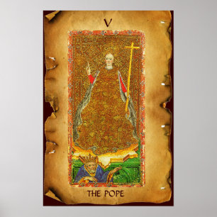 POSTER TAROTS DE RENAISSANCE ANTIQUE V / LE PAPE
