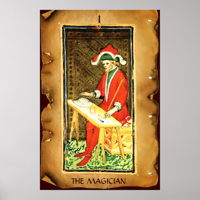 POSTER TAROTS RENAISSANCE ANTIQUES 1 / LE MAGICIEN (Devant)