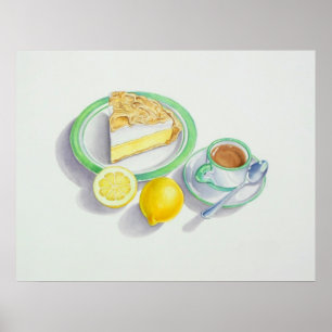 Poster Tarte au citron meringue avec Espresso