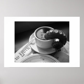 Poster Tasse à café avec tentacule