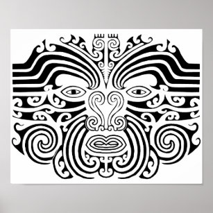 Poster Tatouage Maori - Noir et Blanc