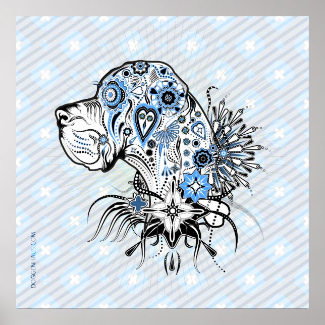 Poster Tatouage Style Dogue Allemand (Devant)