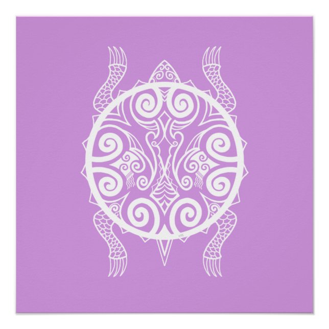 Poster Tattoo Tiki Warrior Turtle (Devant)