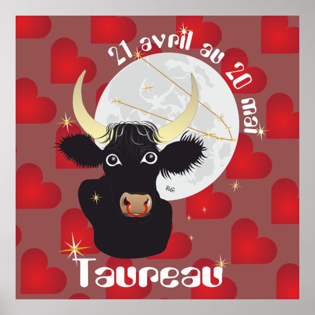 Poster Taureau 21 avril au 20 mai (Devant)