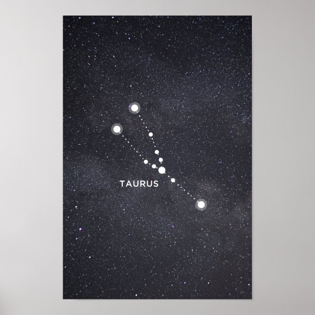 Poster Taurus Zodiac Constellation (Devant)