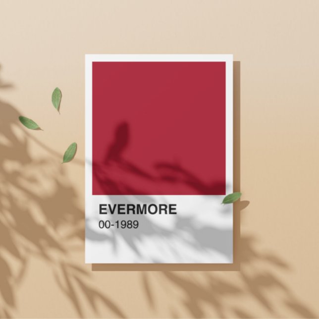 Poster Taylor Red Evermore 1989 Albums - Bordure blanche (Créateur téléchargé)