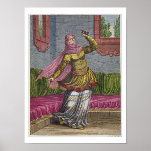 Poster Tchinguis, ou Turkish dancer, 18e century (engrav (Devant)