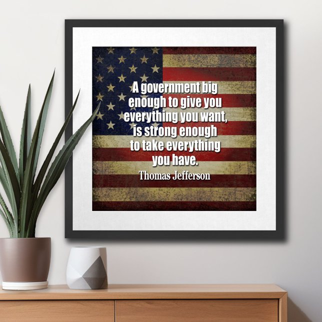 Poster Tea Party - Jefferson : Méfiez-vous des grands gou (Thomas Jefferson Poster)