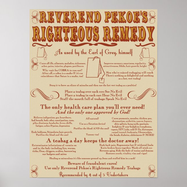 Poster Teabag Miracle Cure (Devant)