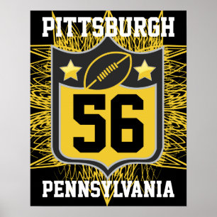 Poster Team USA Sports Black and Gold Pittsburgh Football