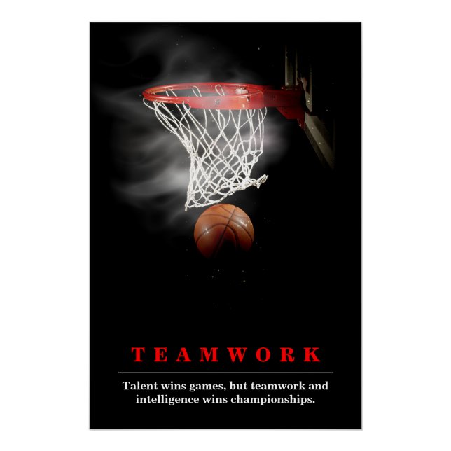 Poster Teamwork Basketball Motivational Inspirational (Devant)