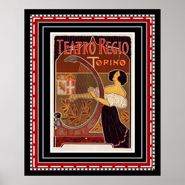 Poster Teatro Regio Torino Art Déco Imprimer (Devant)