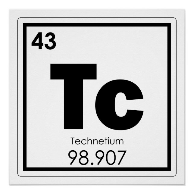 Poster Technetium élément chimique symbole chimie formu (Devant)