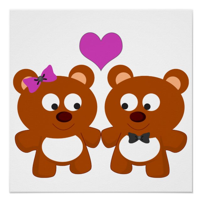 Poster Teddy Bear Love (Devant)