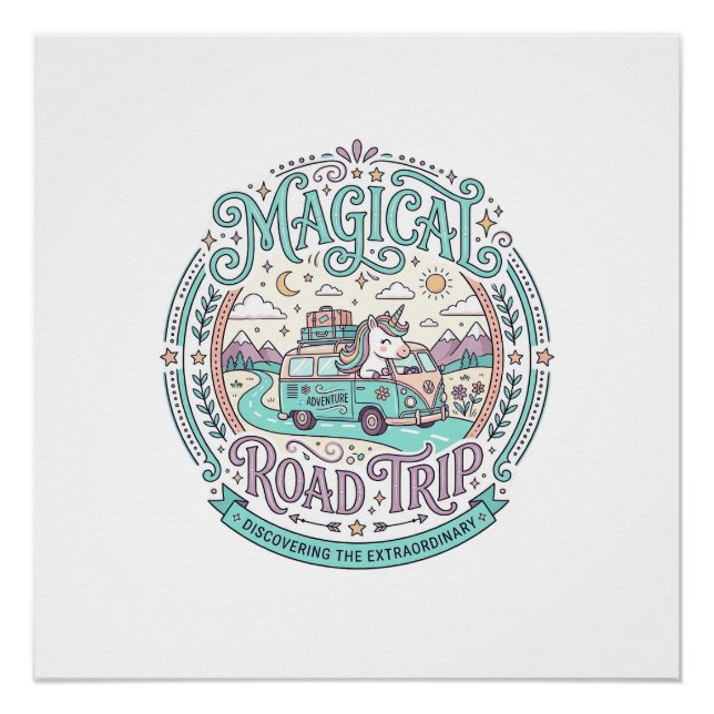 Poster Tee-shirt graphique original de Road Trip Magique  (Devant)