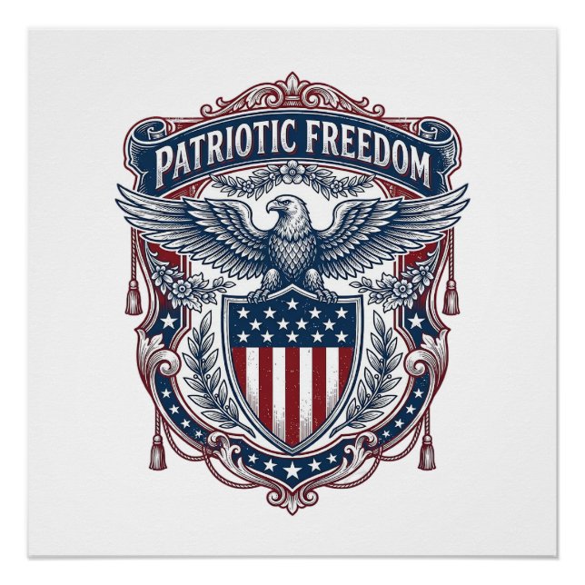 Poster Tee-shirt graphique vectoriel de style de drapeau  (Devant)