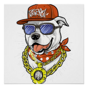 Poster Tee-shirt ultra-coton unisexe graphique Cool Dog -