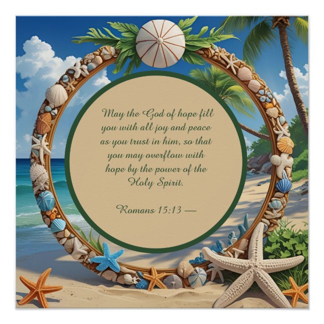 Poster Téléchargement d'ancre de verset biblique de plage (Devant)