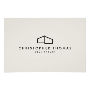 Poster Téléchargement du logo moderne Home Realtor Ivory/