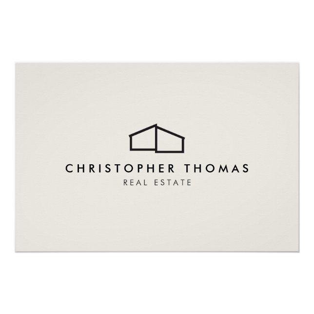 Poster Téléchargement du logo moderne Home Realtor Ivory/ (Devant)