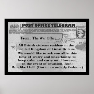 Poster - Télégramme comique 18" x 12"