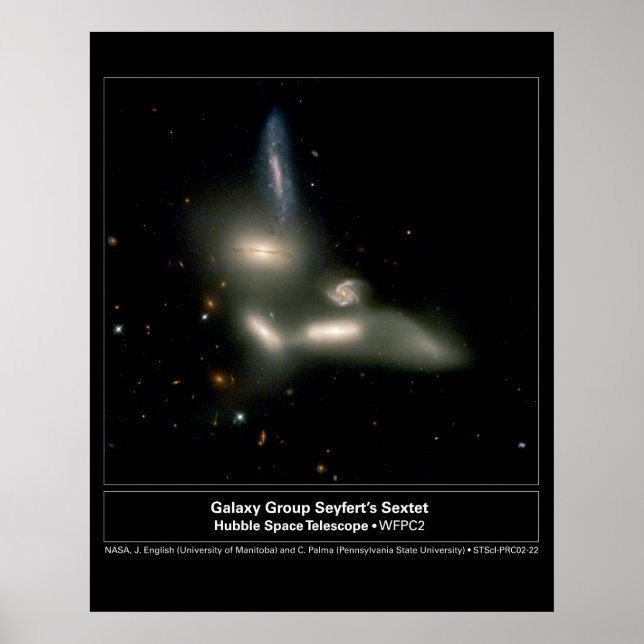 Poster Télescope Galaxy Group Sextet Hubble (Devant)