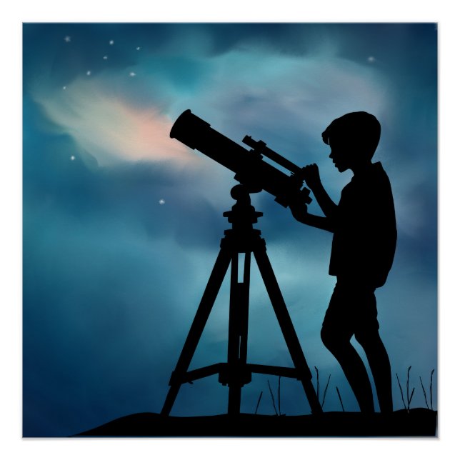 Poster Télescope Garçon (Devant)