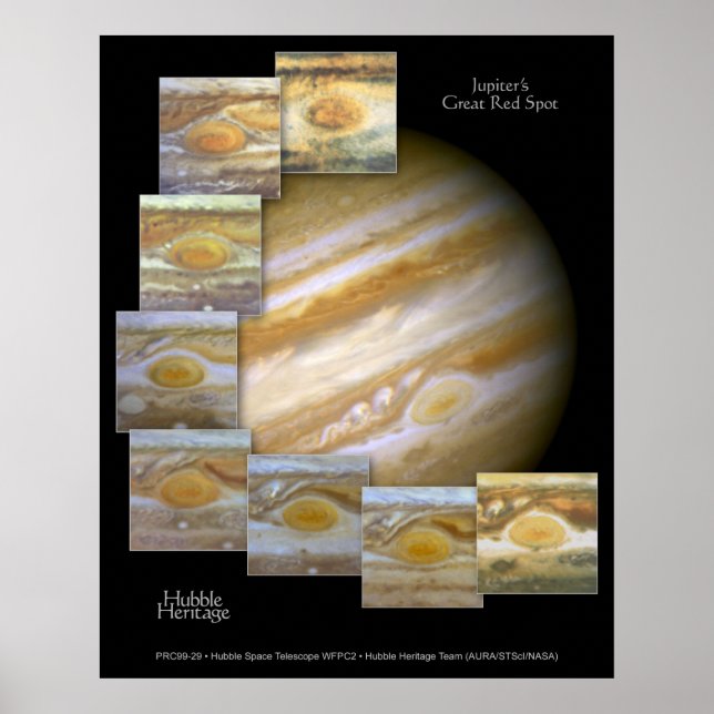 Poster Télescope Jupiter Red Spot Hubble Photo (Devant)