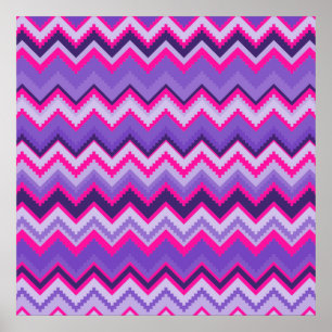 Poster Téméraire violet rose Tribal Chevron Purple Girls