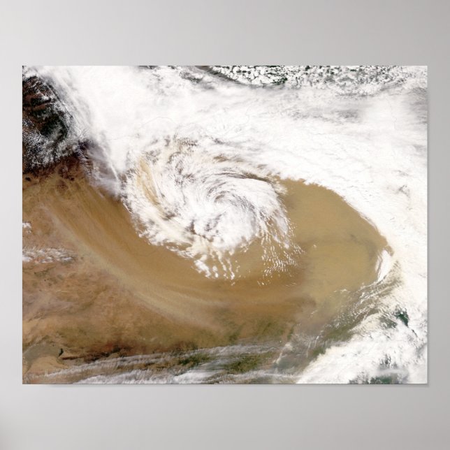 Poster Tempête de poussière dans le nord de la Chine (Devant)