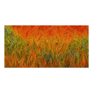 Poster "Tempête neurale" Orange jaune Abstrait