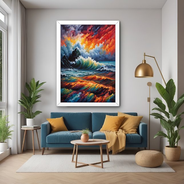 Poster Tempête océanique - Art marin Abstrait (Créateur téléchargé)