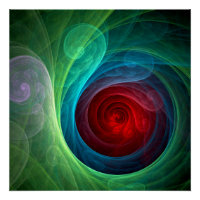Tempête rouge Floral Art moderne Abstrait Motif co