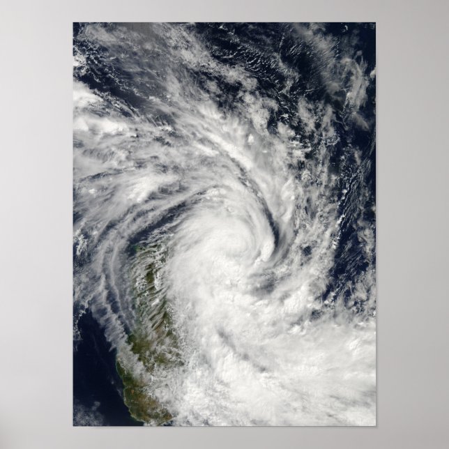 Poster Tempête tropicale Jade débarquant sur Madagascar (Devant)
