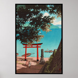 Poster Temple Chuzenji à la plage Utagahama Hasui Kawase