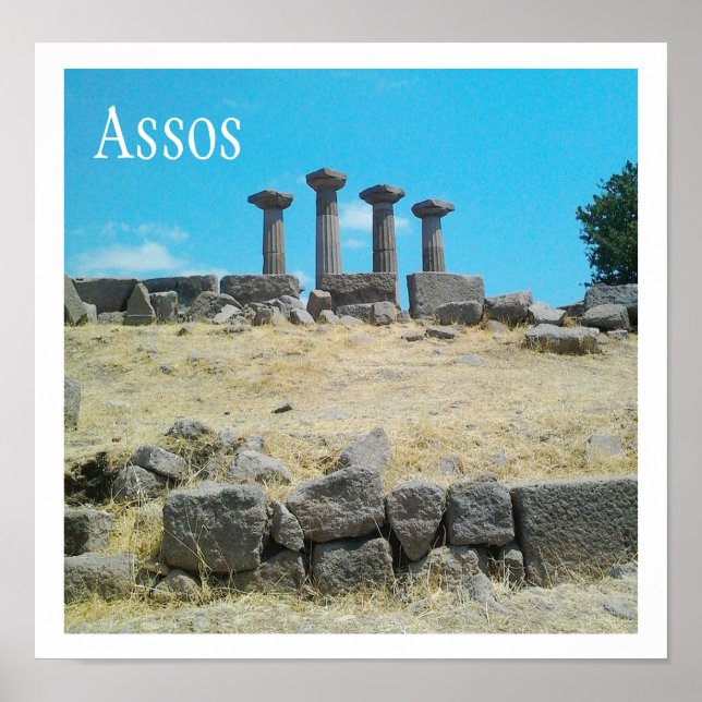 Poster Temple d'Athéna, Ruines d'Assos, Behramkale, Turqu (Devant)