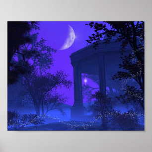 Poster Temple de Diana au clair de lune
