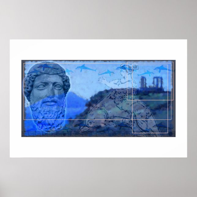 Poster Temple de Poiseidon à Sounio (Devant)