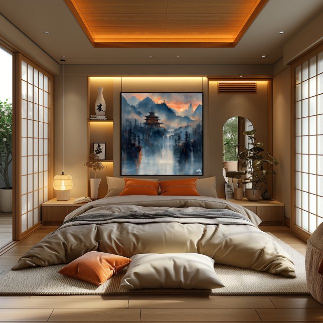 Poster Templo en las Montañas: Impresionista y Realista (Créateur téléchargé)