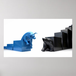 Poster Tendances économiques taureaux et ours Converge