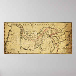 Poster Tennessee GouvernementCarte panoramiqueTennessee