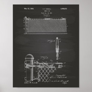 Poster Tennis Net 1934 Patent Art Chalkboard